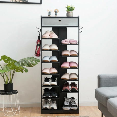 13-tier Vertical Shoe Rack with Removable Drawer