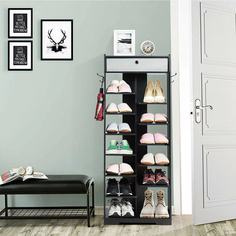 13-tier Vertical Shoe Rack with Removable Drawer