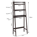 3-Tier Wood Over the Toilet Storage Rack for Bathroom &amp; Laundry-Brown