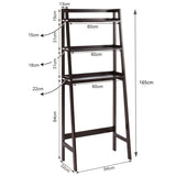 3-Tier Wood Over the Toilet Storage Rack for Bathroom &amp; Laundry-Brown