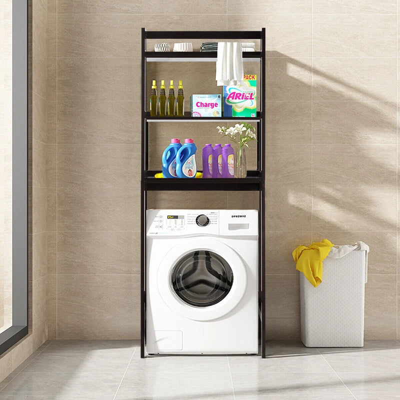 3-Tier Wood Over the Toilet Storage Rack for Bathroom &amp; Laundry-Brown