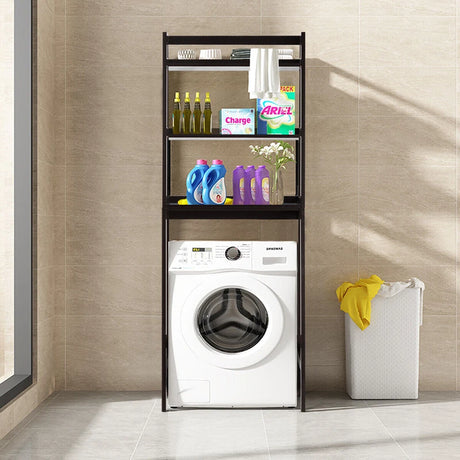 3-Tier Wood Over the Toilet Storage Rack for Bathroom &amp; Laundry-Brown