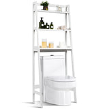 3-Tier Wood Over the Toilet Storage Rack for Bathroom &amp; Laundry-White