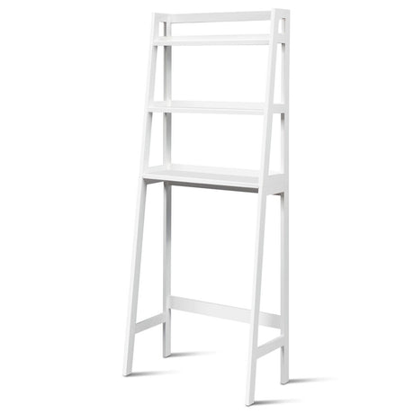 3-Tier Wood Over the Toilet Storage Rack for Bathroom &amp; Laundry-White
