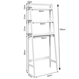 3-Tier Wood Over the Toilet Storage Rack for Bathroom &amp; Laundry-White