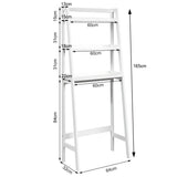 3-Tier Wood Over the Toilet Storage Rack for Bathroom &amp; Laundry-White