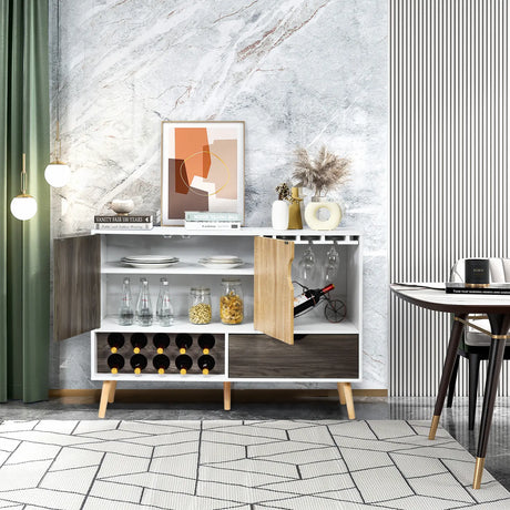 Mid-Century Buffet Sideboard Wooden Storage Cabinet