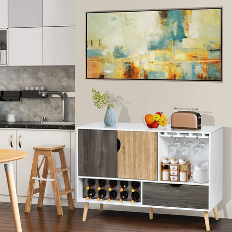Mid-Century Buffet Sideboard Wooden Storage Cabinet