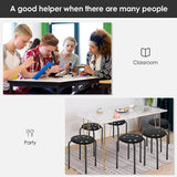 Set of 6 Portable Plastic Stack Stools -Black