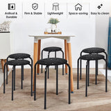 Set of 6 Portable Plastic Stack Stools -Black