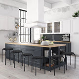 Set of 6 Portable Plastic Stack Stools -Black