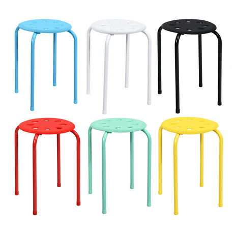 Set of 6 Portable Plastic Stack Stools -Multicolor