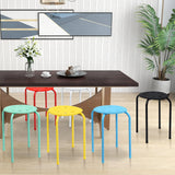 Set of 6 Portable Plastic Stack Stools -Multicolor