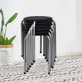 Set of 6 Stackable Portable Breakfast Dining Chairs for Home Kitchen Office-Grey