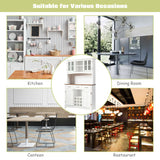 Kitchen Cupboard with Adjustable Shelves and Drawers-White