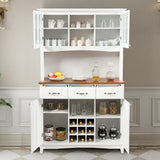 Kitchen Cupboard with Adjustable Shelves and Drawers-White
