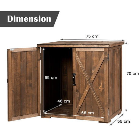 Garden Wooden Shed with Double Doors