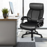 Rotary office armchair made of ecological leather