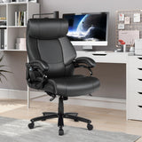 Rotary office armchair made of ecological leather