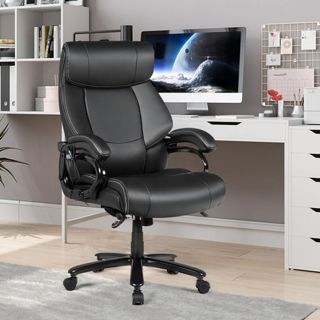 Rotary office armchair made of ecological leather