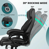 Rotary office armchair made of ecological leather