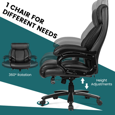 Rotary office armchair made of ecological leather