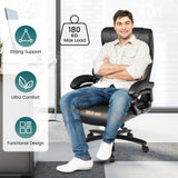 Rotary office armchair made of ecological leather
