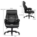 PU Leather Massage Office Chair with Thick Foam Cushion-Black