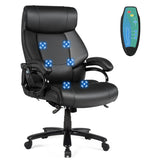 PU Leather Massage Office Chair with Thick Foam Cushion-Black