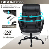 Rotary office armchair made of ecological leather