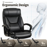 Rotary office armchair made of ecological leather