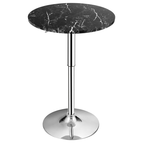 Modern Height Adjustable and 360 Swivel Bar Table with Marble Patterns