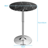 Modern Height Adjustable and 360 Swivel Bar Table with Marble Patterns
