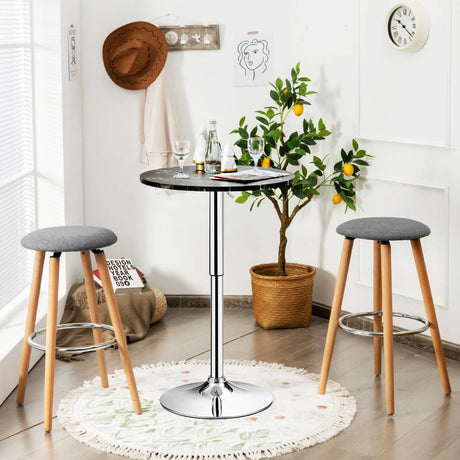 Modern Height Adjustable and 360 Swivel Bar Table with Marble Patterns