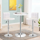 Modern Height Adjustable and 360 Swivel Bar Table with Marble Patterns