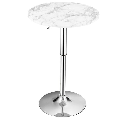 Modern Height Adjustable and 360 Swivel Bar Table with Marble Patterns