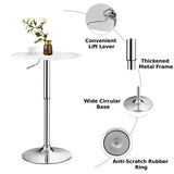 Modern Height Adjustable and 360 Swivel Bar Table with Marble Patterns