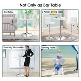 Modern Height Adjustable and 360 Swivel Bar Table with Marble Patterns