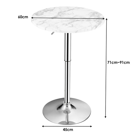 Modern Height Adjustable and 360 Swivel Bar Table with Marble Patterns