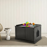 Cat Litter Box with Magnetic Door and Adjustable Partition