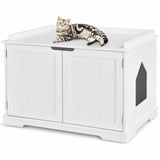 Cat Litter Box with Magnetic Door and Adjustable Partition