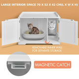 Cat Litter Box with Magnetic Door and Adjustable Partition