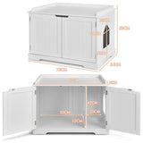 Cat Litter Box with Magnetic Door and Adjustable Partition