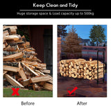 Outdoor Firewood Storage Rack with 500KG Weight Capacity