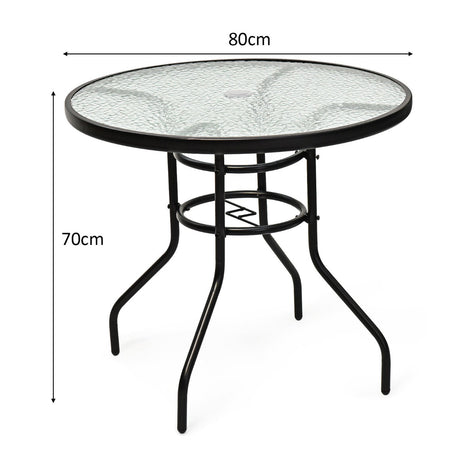 Round Coffee Table with Umbrella Hole for Patio & Garden & Balcony