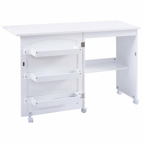 2-In-1 Multifunctional Sewing Machine Cart Table with Lockable Casters