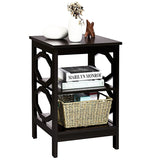 3-tier Nightstand Sofa Side End Accent Table-Coffee