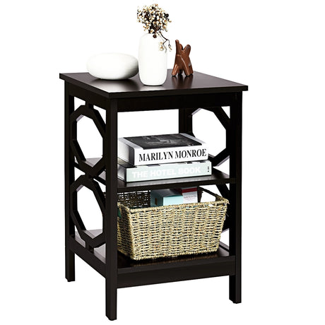 3-tier Nightstand Sofa Side End Accent Table-Coffee