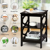 3-tier Nightstand Sofa Side End Accent Table-Coffee