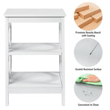 3-tier Nightstand Sofa Side End Accent Table-White